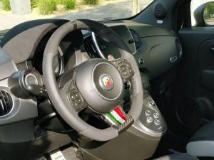 FIAT 500 ABARTH Steering Wheel Lower Center Trim Piece - Carbon Fiber - EU Model - Italian Theme